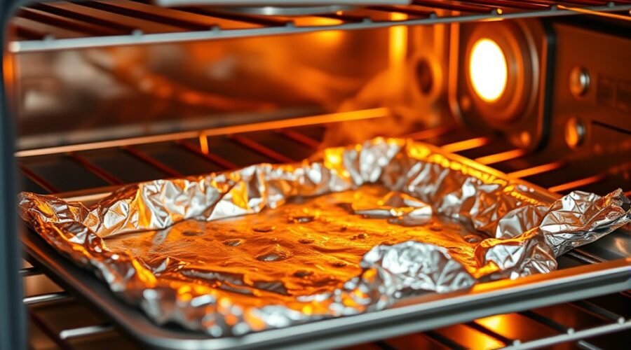 broiling with aluminum foil