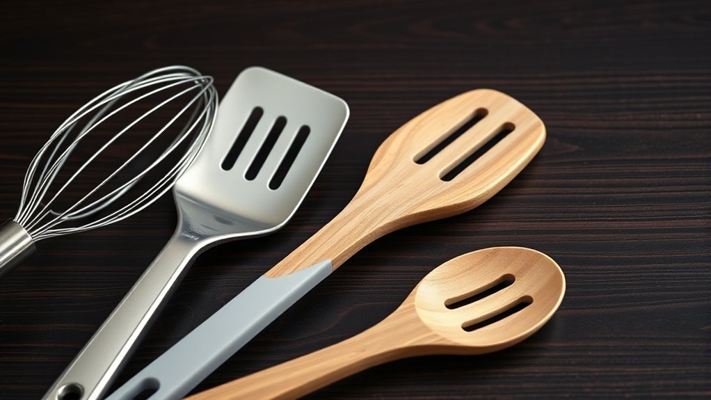 diverse materials for cooking utensils