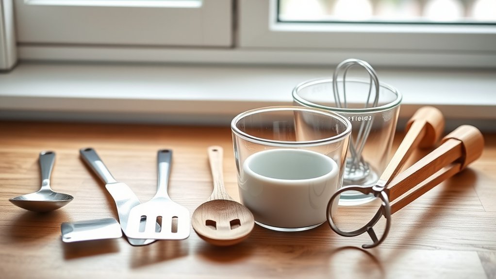 diverse materials for kitchen utensils