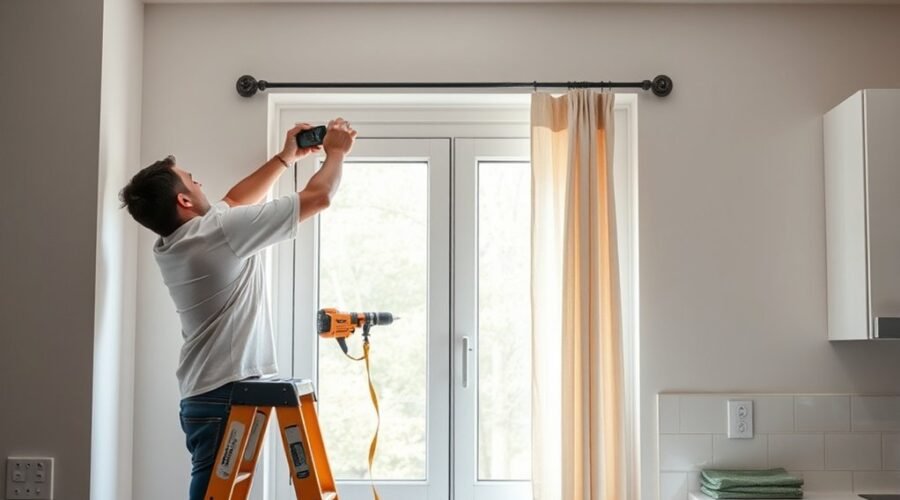 hang kitchen curtains easily