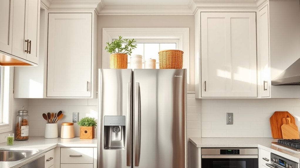 practical storage above fridge