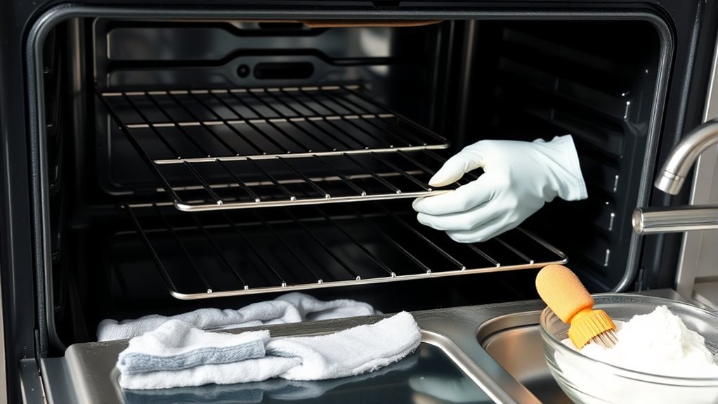 remove oven racks gently