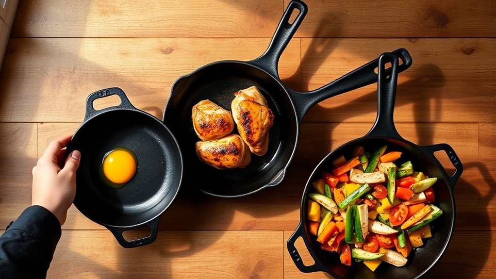 cast iron skillet sizes