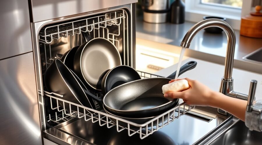 nonstick cookware dishwasher care