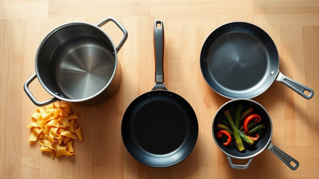 pots boil pans saut