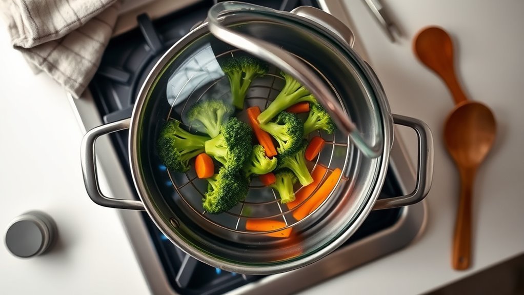 steam food in pot