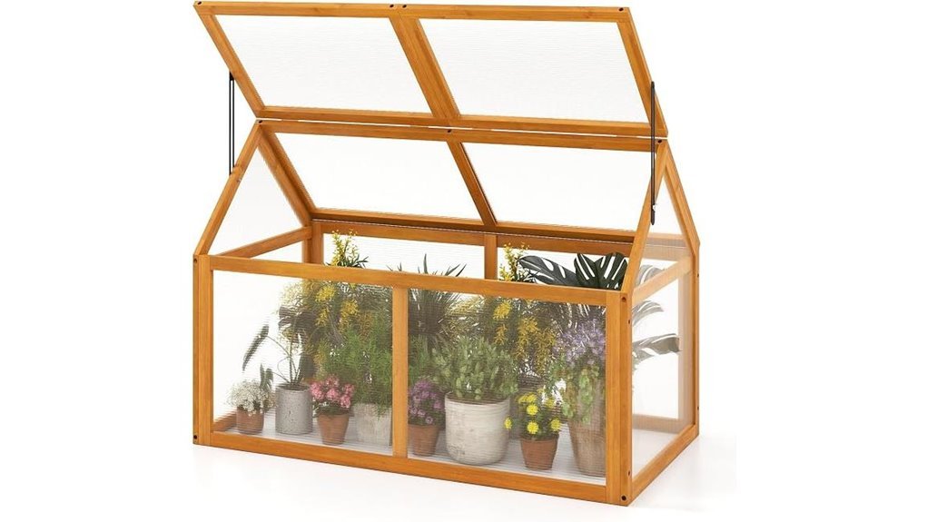 adjustable roof wooden greenhouse