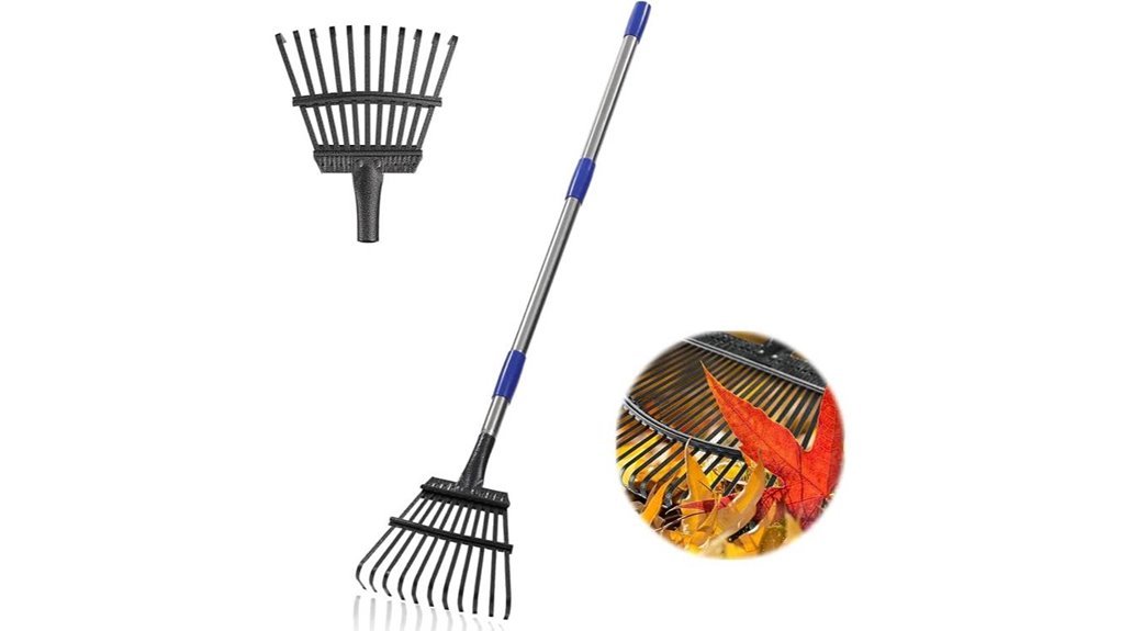 adjustable steel leaf rake
