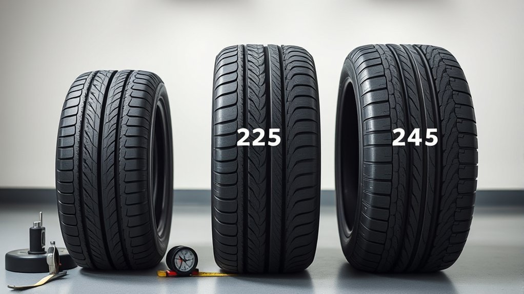 225 235 and 245 tire width comparison