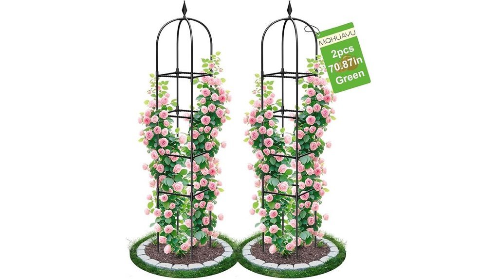 black garden trellis set