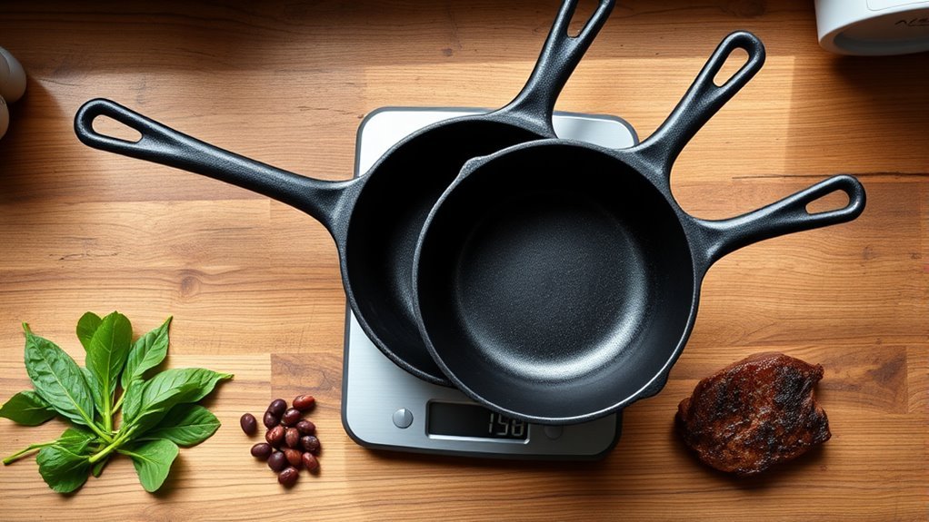 cast iron skillet weight variations
