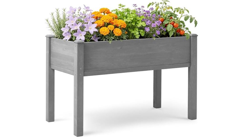 cedar wood elevated planter
