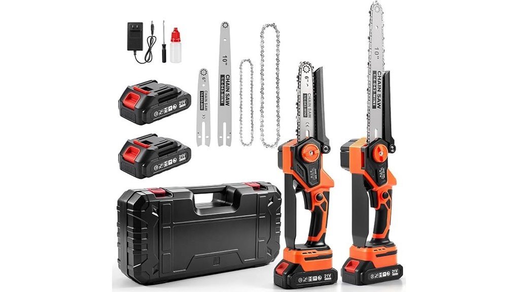 cordless chainsaw with batteries