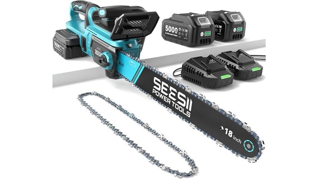 cordless chainsaw with batteries