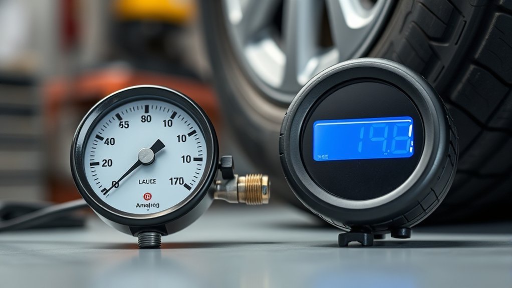 Digital tire pressure gauge used for a consistent pressure reading