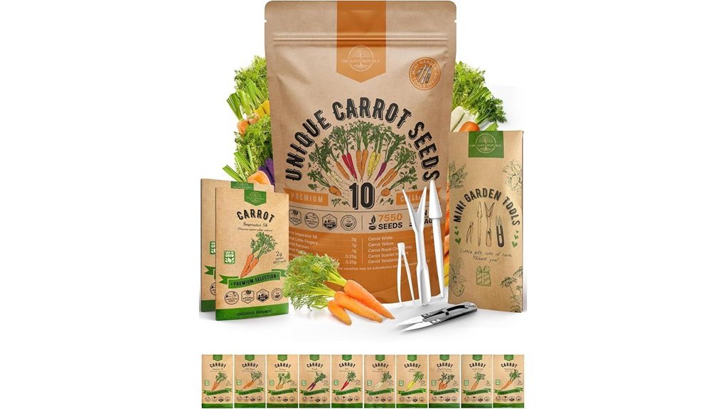 diverse carrot seed collection