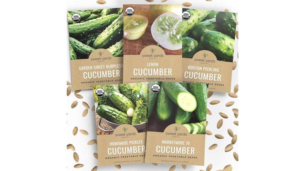 diverse organic cucumber seeds