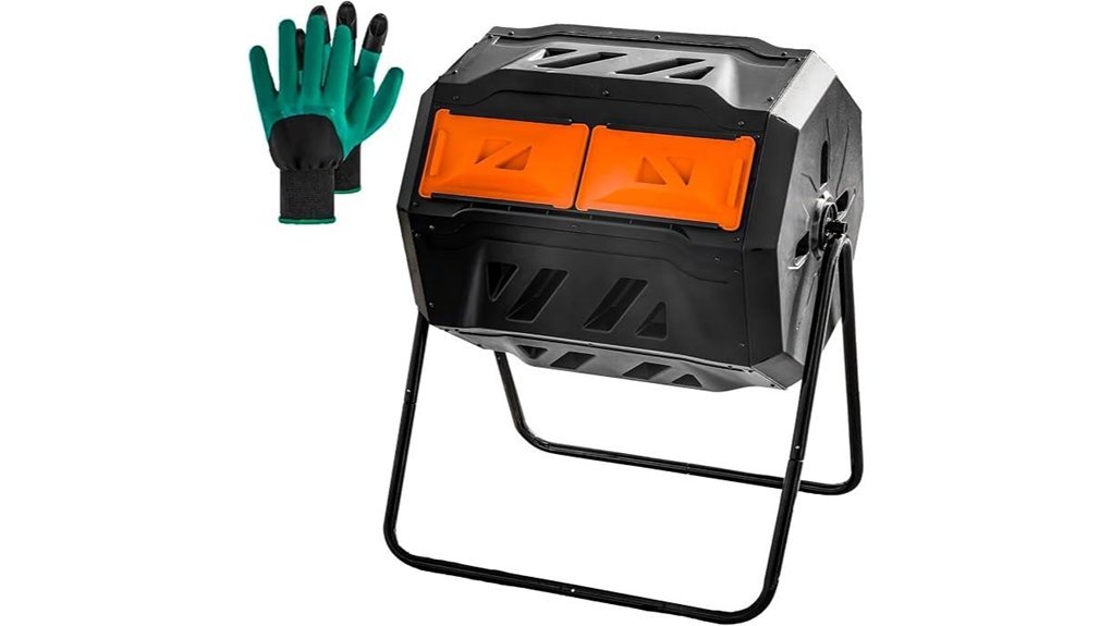 dual chamber compost tumbler