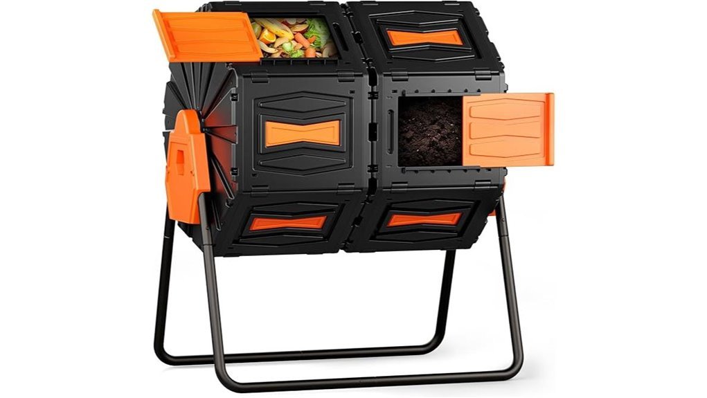 dual chamber compost tumbler