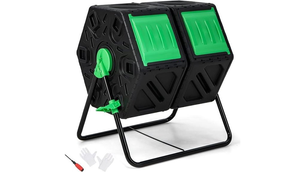 dual chamber compost tumbler