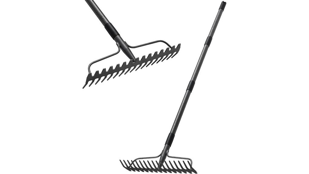 durable long handle garden rake