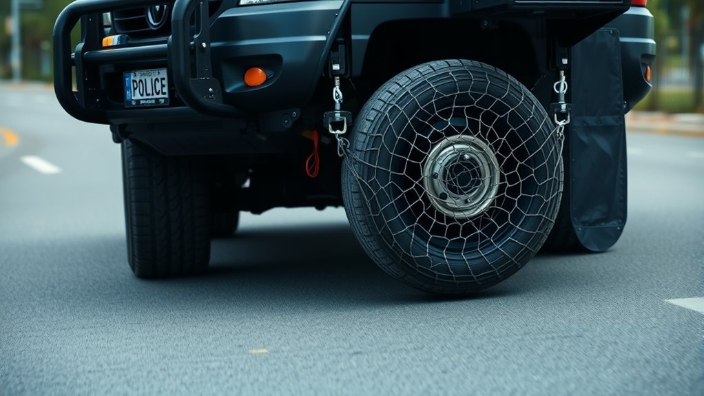police tire grappler vehicle immobilization device