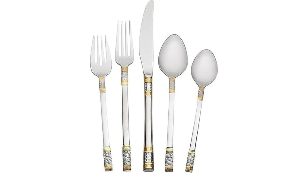 elegant gold accented flatware set