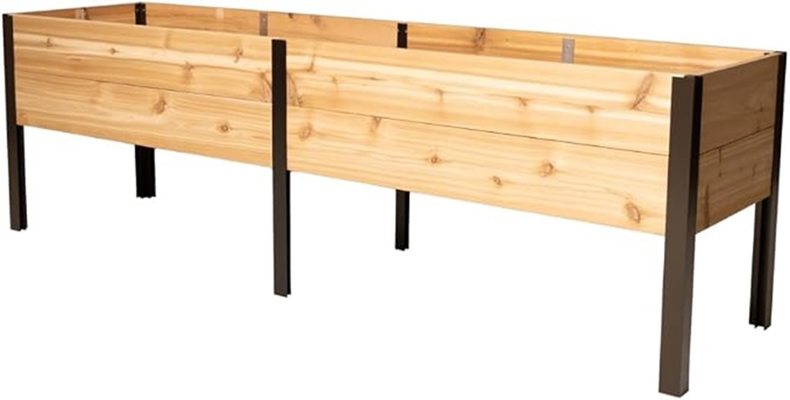elevated cedar garden bed