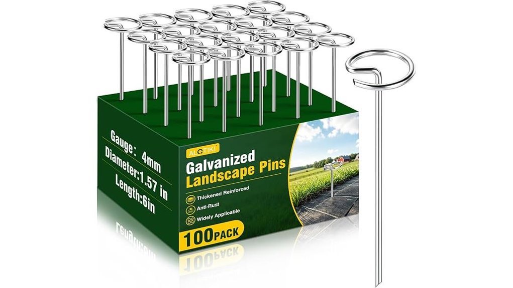 galvanized landscape fabric stakes