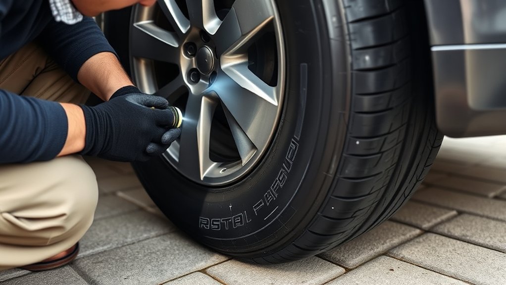 inspect tires and rims for leaks and damage