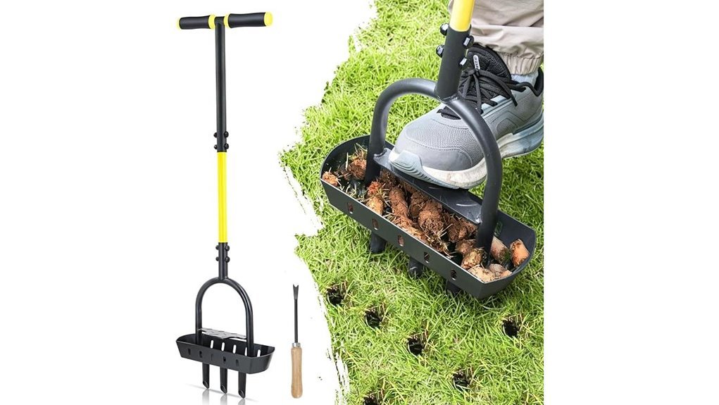 lawn aerator with tray
