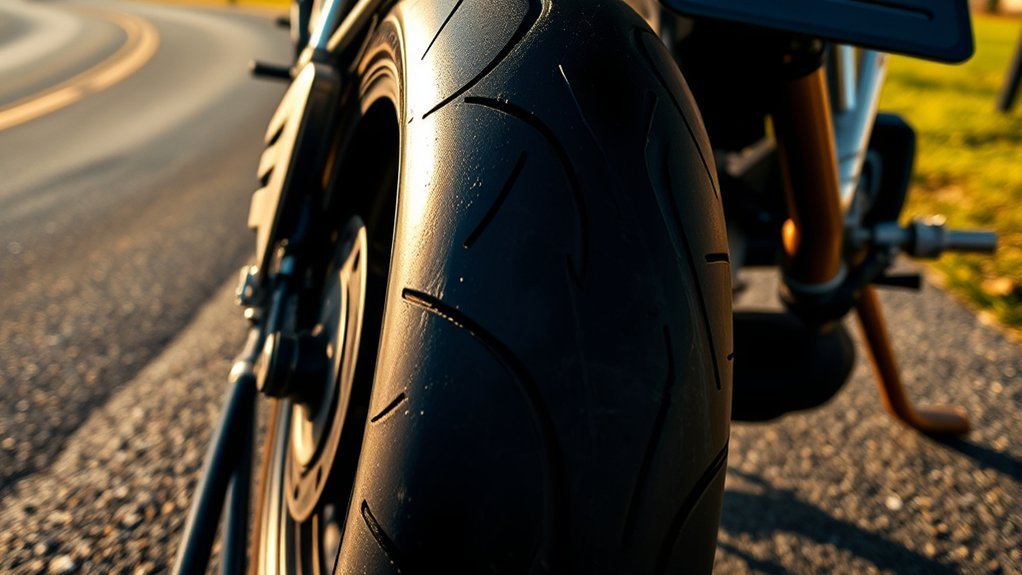 motorcycle lean angle affecting tire chicken strips