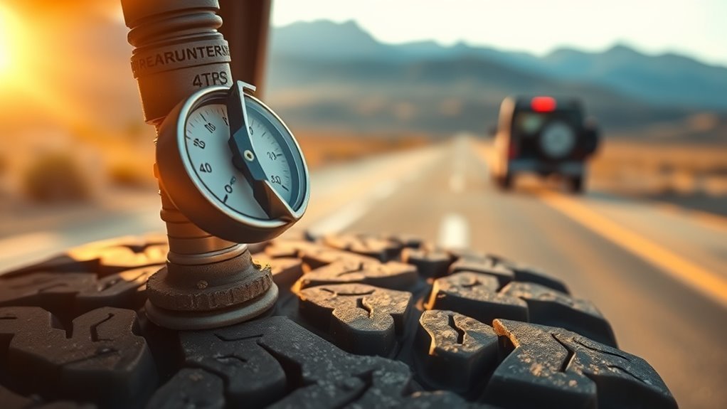Toyota 4Runner tire pressure and fuel economy gauge illustration