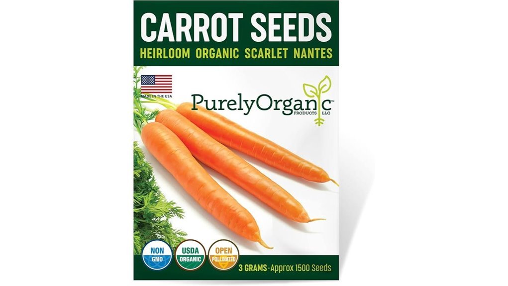 organic carrot seeds pack