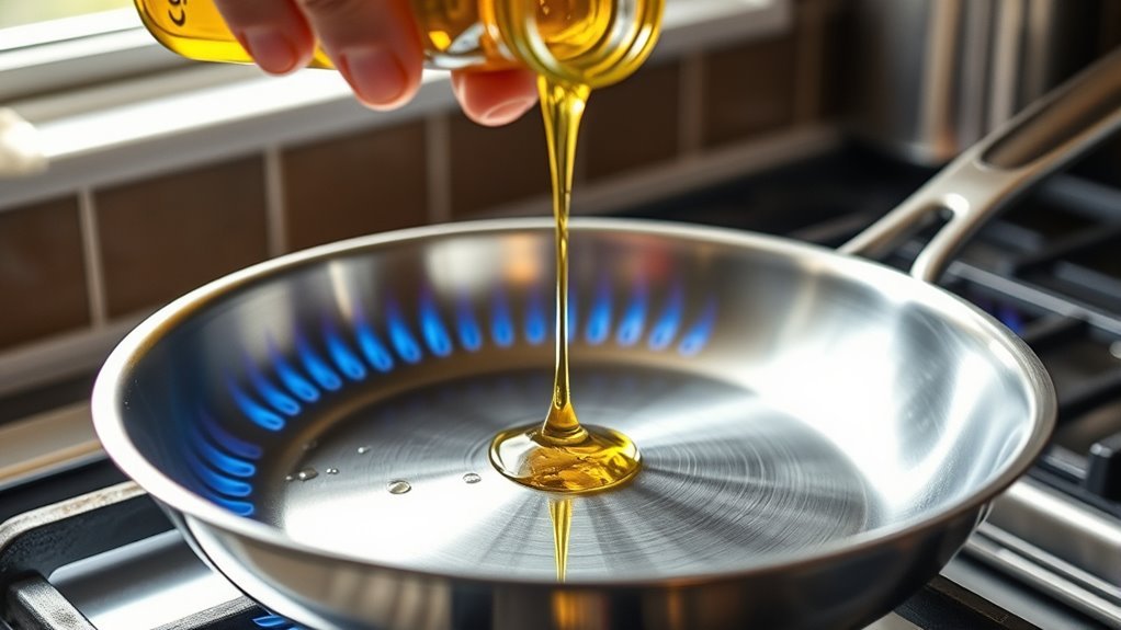 preheat pan then oil