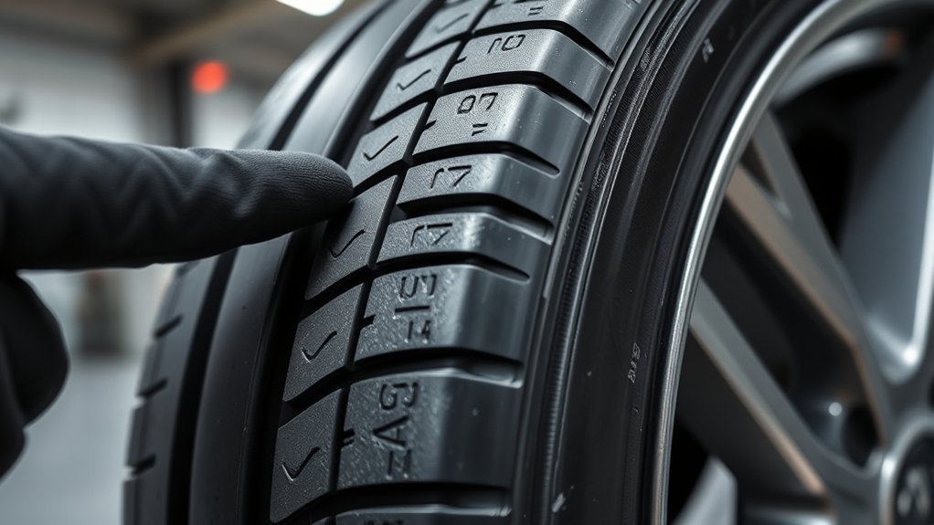 Guide showing where to find tire load index and speed rating codes on the tire sidewall
