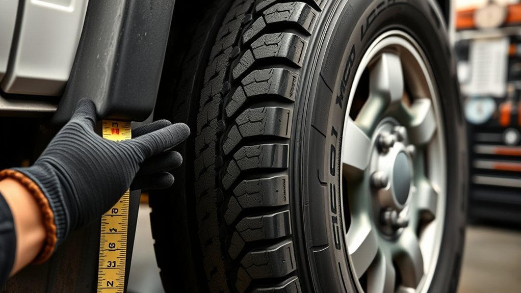 Checking truck tire fitment clearance around fender liner, suspension, and wheel well