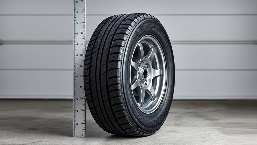 255/75R17 tire height showing a calculated 32.1-inch overall diameter