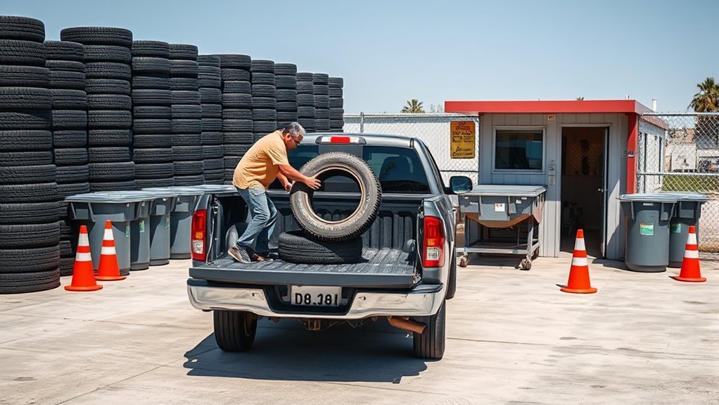 tire recycling drop-off programs at municipal recycling centers