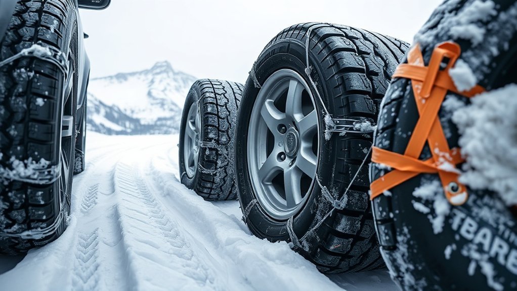 comparison of traction, durability, and emergency use for snow chains, snow socks, and zip-tie traction aids