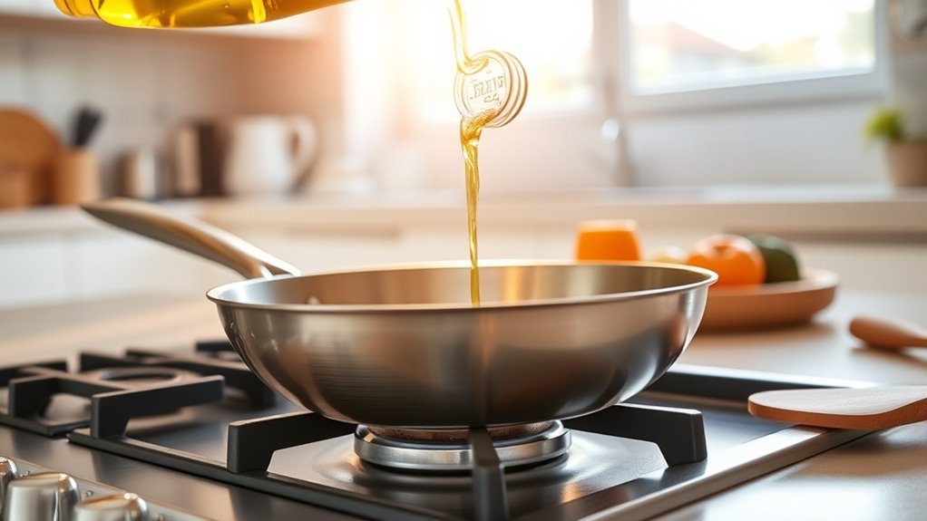 using oil in pans