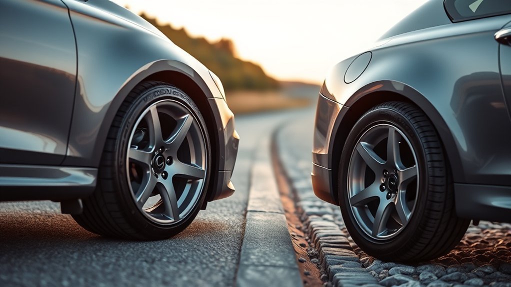 Larger and smaller wheel sizes showing how tire sidewall height affects ride comfort